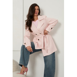 DWURZĘDOWY PŁASZCZ TYPU TRENCH Z EKOSKÓRY