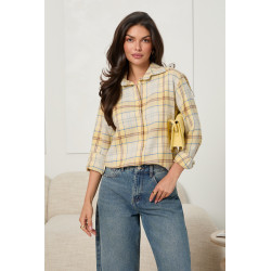 BAWEŁNIANA KOSZULA OVERSIZE W KRATĘ