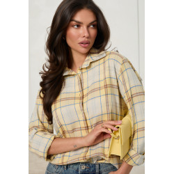 BAWEŁNIANA KOSZULA OVERSIZE W KRATĘ