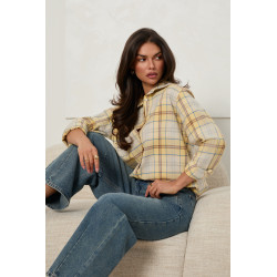 BAWEŁNIANA KOSZULA OVERSIZE W KRATĘ