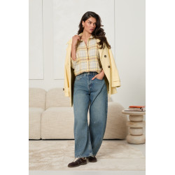 BAWEŁNIANA KOSZULA OVERSIZE W KRATĘ