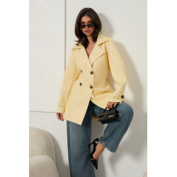 DWURZĘDOWY PŁASZCZ TYPU TRENCH Z EKOSKÓRY