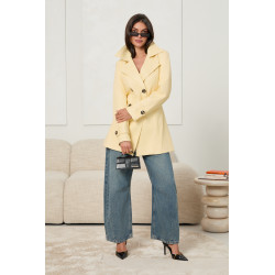 DWURZĘDOWY PŁASZCZ TYPU TRENCH Z EKOSKÓRY