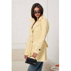 DWURZĘDOWY PŁASZCZ TYPU TRENCH Z EKOSKÓRY