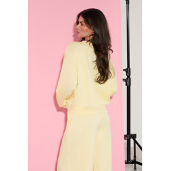 WISKOZOWA BLUZA OVERSIZE Z KORONKOWĄ WSTAWKĄ