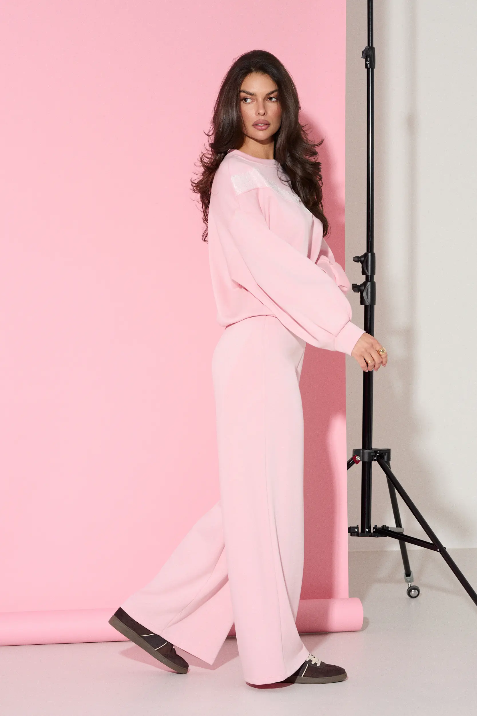 WISKOZOWE SPODNIE DRESOWE WIDE LEG