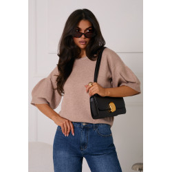 SWETER Z BUFIASTYM KRÓTKIM RĘKAWEM