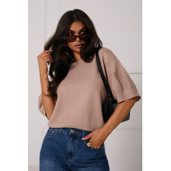 SWETER Z BUFIASTYM KRÓTKIM RĘKAWEM