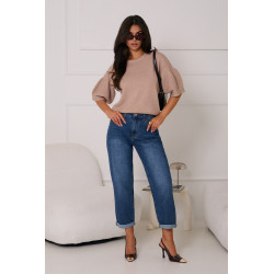 SWETER Z BUFIASTYM KRÓTKIM RĘKAWEM