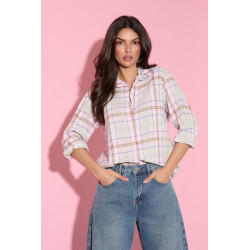 BAWEŁNIANA KOSZULA OVERSIZE W KRATĘ