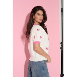 SWETER Z KRÓTKIM RĘKAWEM W TRUSKAWKI