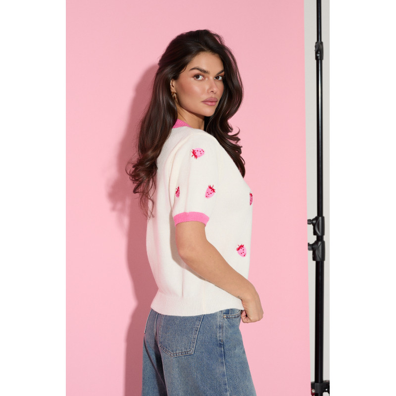 SWETER Z KRÓTKIM RĘKAWEM W TRUSKAWKI