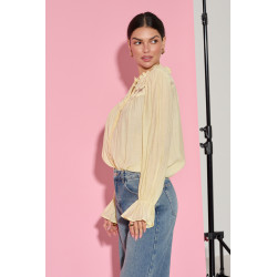 WISKOZOWA KOSZULA Z KWIATOWYMI APLIKACJAMI