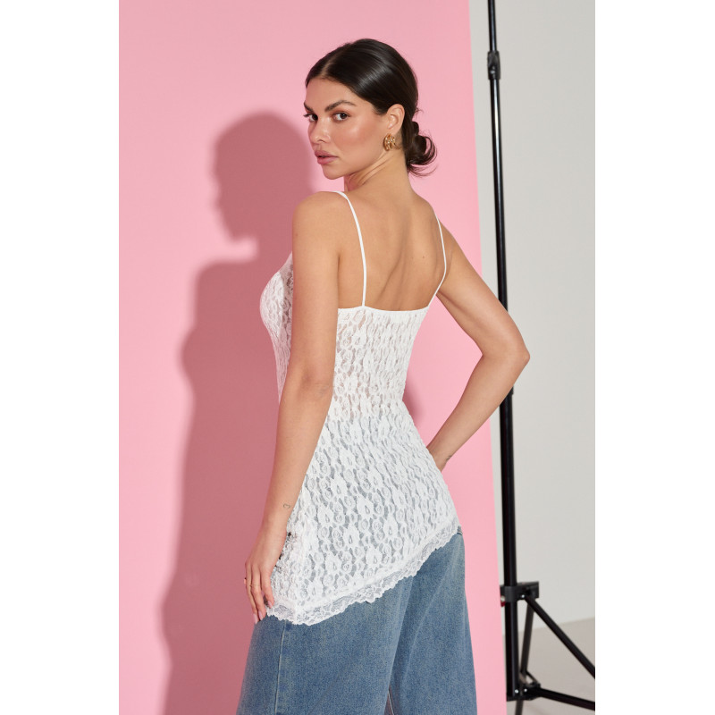 KORONKOWY TOP O DŁUŻSZYM KROJU