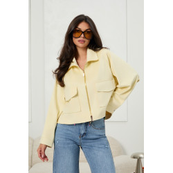 Zamszowa kurtka oversize z kieszeniami