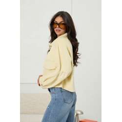 Zamszowa kurtka oversize z kieszeniami