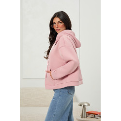 Bluza oversize z kapturem i ozdobnymi sznurkami | Hurtownia odzieży damskiej z Włoch