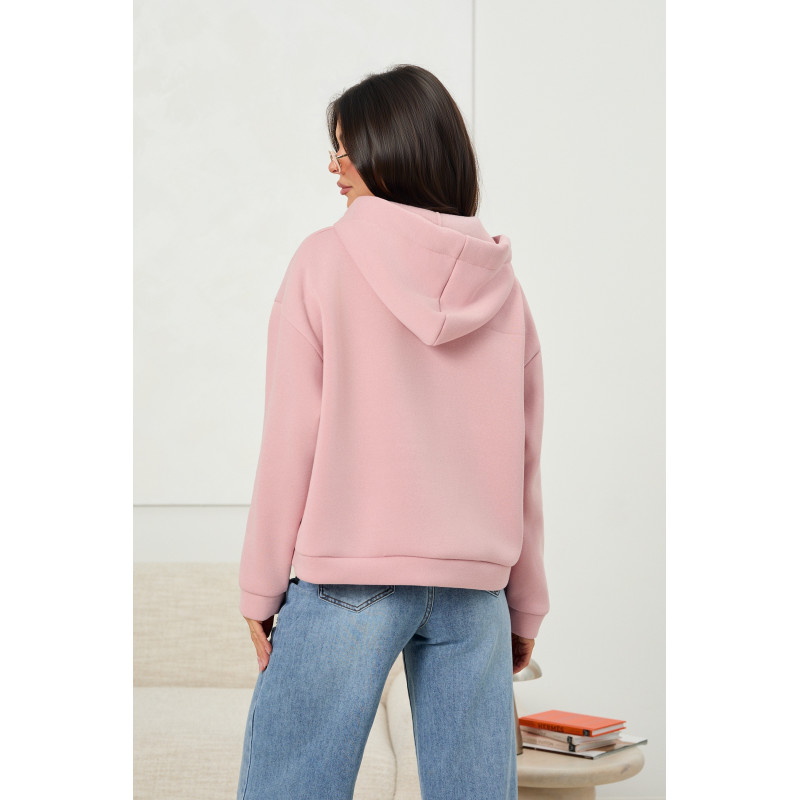 Bluza oversize z kapturem i ozdobnymi sznurkami | Hurtownia odzieży damskiej z Włoch