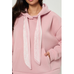 Bluza oversize z kapturem i ozdobnymi sznurkami | Hurtownia odzieży damskiej z Włoch