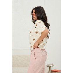 Dzianinowy sweter w misie i kokardki - Hurtownia odzieży damskiej