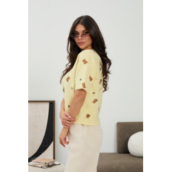 Dzianinowy sweter w misie i kokardki - Hurtownia odzieży damskiej