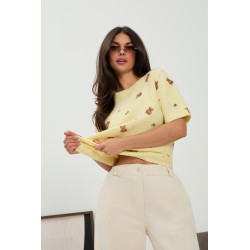 Dzianinowy sweter w misie i kokardki - Hurtownia odzieży damskiej