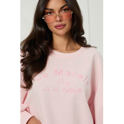 Oversizowa bluza z haftowanymi napisami