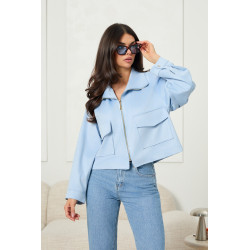 Zamszowa kurtka oversize z kieszeniami