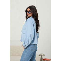 Zamszowa kurtka oversize z kieszeniami