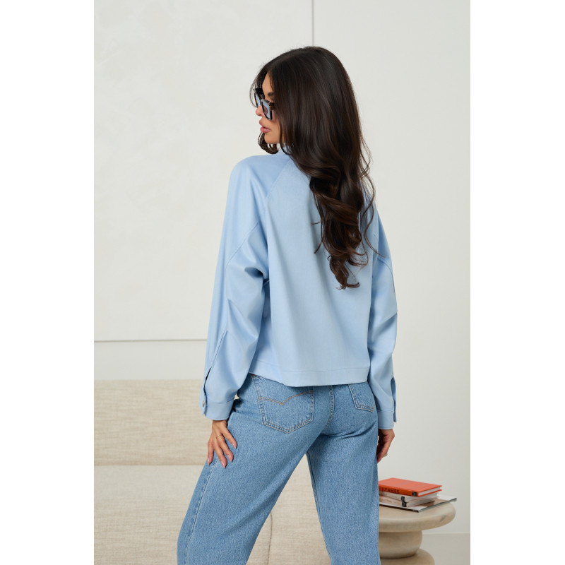 Zamszowa kurtka oversize z kieszeniami