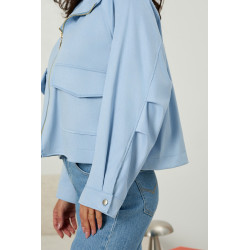 Zamszowa kurtka oversize z kieszeniami