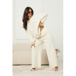 Wiskozowe spodnie dresowe typu wide leg