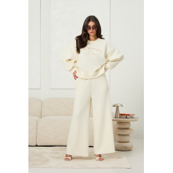 Wiskozowe spodnie dresowe typu wide leg