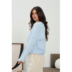 Dzianinowy sweter z haftowanymi sercami