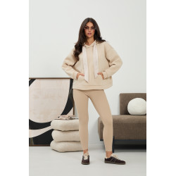 Bluza oversize z kapturem i ozdobnymi sznurkami | Hurtownia odzieży damskiej z Włoch