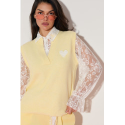 Dzianinowa kamizelka z koronkową koszulą - Hurt online | cotygodniowe dostawy