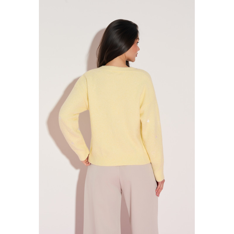 Kardigan z haftowanymi sercami | Sprzedaż hurtowa online