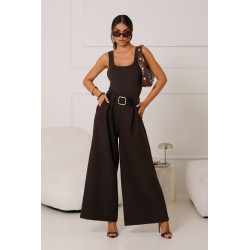 SPODNIE Z SZEROKĄ NOGAWKĄ I PASKIEM