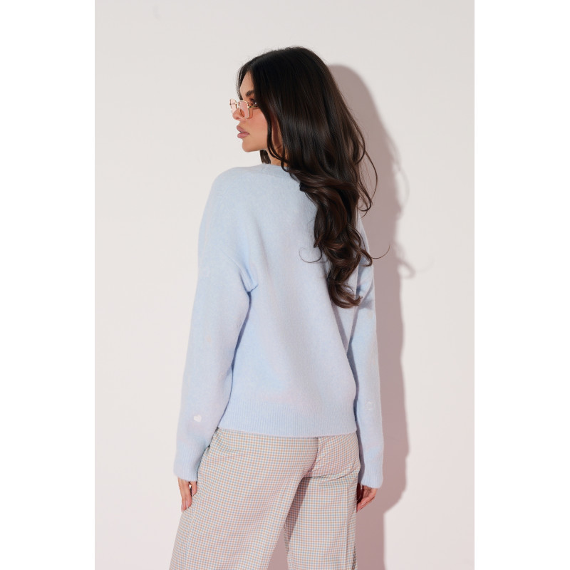 Kardigan z haftowanymi sercami | Sprzedaż hurtowa online