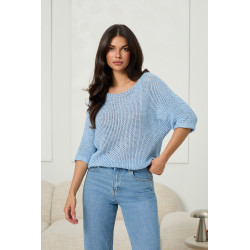 Luźny sweter o ażurowym splocie | Hurtownia odzieży damskiej online