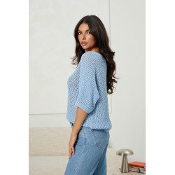 Luźny sweter o ażurowym splocie | Hurtownia odzieży damskiej online