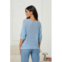 Luźny sweter o ażurowym splocie | Hurtownia odzieży damskiej online