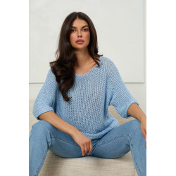 Luźny sweter o ażurowym splocie | Hurtownia odzieży damskiej online