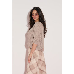 Luźny sweter o ażurowym splocie | Hurtownia odzieży damskiej online