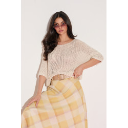 Luźny sweter o ażurowym splocie | Hurtownia odzieży damskiej online