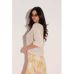 Luźny sweter o ażurowym splocie | Hurtownia odzieży damskiej online