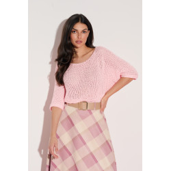 Luźny sweter o ażurowym splocie | Hurtownia odzieży damskiej online