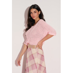 Luźny sweter o ażurowym splocie | Hurtownia odzieży damskiej online