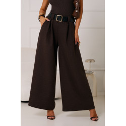 SPODNIE Z SZEROKĄ NOGAWKĄ I PASKIEM