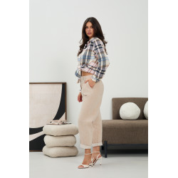 Klasyczne spodnie sztruksowe z prostą nogawką | Hurtownia odzieży z Włoch